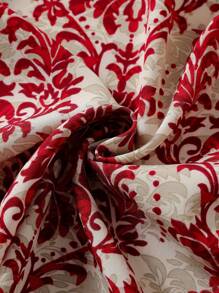 Tween Girl Floral Print Pattern Cap Sleeve Waist Gathered Long Dress