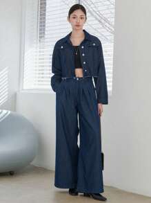 DAZY New Spring Style Relaxed Fit Women Denim Set - Blue - View 8