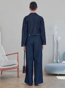 DAZY New Spring Style Relaxed Fit Women Denim Set - Blue - View 6