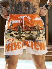 Manfinity VDAYZ Eenvoudige, modieuze, casual strandshorts voor heren, dagelijkse kleding