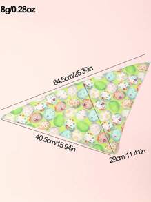 PETSIN 1pc Easter Blue Background Cartoon Print Medium/Small Pet Bib - Multicolor - View 4