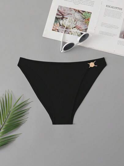 Surfspeed Men's Metal Ring Decor Summer Casual Holiday Triangle Swim Trunks,Hawaiian