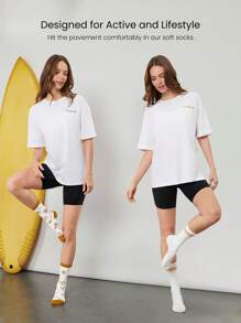 GLOWMODE X Nature Dream Bali 2 Pairs Soft Comfy Embroidery Seamless Toe Construction Socks Daily Casual Vacation Holiday Wear - Multicolor - View 2