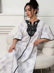 Yasmyna Women's Turkish Maxi Dress & Arabic Traditional Abaya, Modest Kaftan - Multicolor - View 1