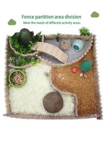 1pc Hamster Habitat Accessories With Multiple Sizes, Golden Bear Toy Turtle Hamster Reed Ding Chicken Fence Partition Two-Layer Platform Climbing