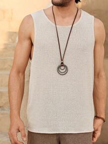 Manfinity RSRT Camiseta de tirantes de cuello redondo lisa para hombre, uso casual diario