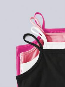 4 piezas Tops tipo camisilla para niñas, ajuste regular, camiseta interior cómoda, diseño sencillo adecuado para todas las estaciones. El diseño sencillo lo hace fácil de combinar, adecuado para uso en las 4 estaciones. Tela de punto suave, elástica y transpirable, lavable a máquina, ajuste cómodo y fácil cuidado. Conjuntos a juego de mamá e hija (se venden 4 piezas por separado)