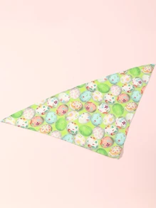 PETSIN 1pc Easter Blue Background Cartoon Print Medium/Small Pet Bib - Multicolor - View 3