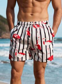 Manfinity Swimmode Men's Casual Beachshorts, Minimalist & Fashionable For Daily Wear Men Swim Trunks
