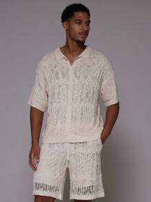 Musero Cárdigan ancho con botones y tejido de punto distressed/desgastado