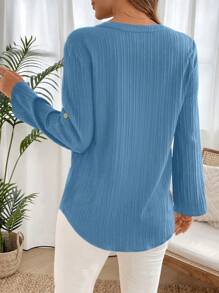 EMERY ROSE Ausgeh-Oberteile, lustige Shirts, Winter Shirts, blaue Winter Feiertags-,Thanksgiving-, Flughafen-, Festival-, Retro-, Neujahrs-, Weihnachts-Oberteile, Damen Langarm Bluse für den Urlaub, Vintage, süße Shirts, Damen Bluse