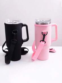 1 Stück 1,2 Liter Wasserflasche Hülle, tragbare Reise Träger Tasse Halter Abdeckung mit Riemen, Griff, isolierte Tassen Hülle, passend für große Tassen Hülle