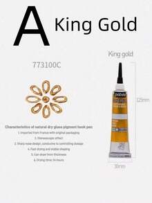 SHEIN 1 Pc Metal Color 3D Stereoscopic Glass Pigment Hook Pen 1mm Pen Tip 20ml DIY Painting Textile Ceramic Metal Acrylic Pigment Back To School - one-size - View 4