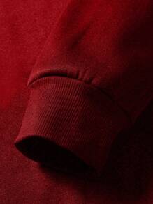 Manfinity EMRG Men's Loose Letter Print Hoodie, Suitable For Everyday Wear - Red - View 3