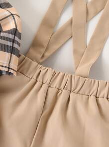 Souflis Souflis 4pcs Baby Boys Gentleman Bow Tie Shirt, Bib, Pants, Khaki Outfit Sets, Autumn/Winter - Multicolor - View 4