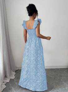 Rafferiza 女士提花长裙，设计独特 - 藍色 - 查看 2