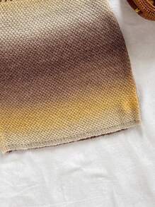 Soleia Women Vacation Gradient Knit Spaghetti Strap Mini Dress - Multicolor - View 6