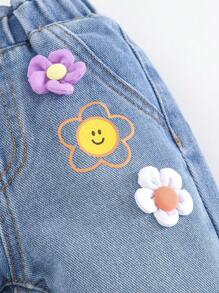 Cozy Pixies Spodnie chłopięce 3D Floral Elastic Waist Casual, uniwersalne i wygodne