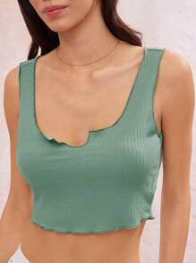 WESTFADE Western Summer Soft Novelty Rib Knit Casual Tank Top Spring Break Beach Vacation - Green - View 2