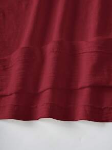 Bohemela 女士休闲纯色针织船领长袖宽松套头衫 - 酒紅色 - 查看 11