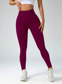 Easithlete Quần bó tập yoga liền mạch co giãn mông, kiểm soát bụng, quần bó có cạp chun rộng cho Tết Nguyên Đán - Màu Đỏ Sâu - Xem 3