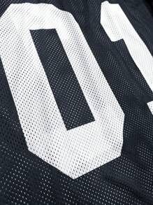 Aesthetic Post 男式加大码网眼面料 T 恤搭配 V 领足球球衣