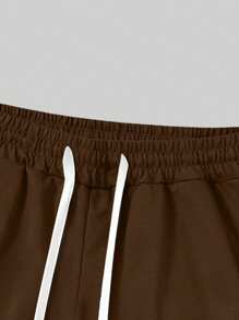 Chillumni Plus Size Men's Drawstring Waist Wide Pocket Loose Casual Shorts - Multicolor - View 5
