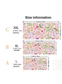 可爱花卉图案游戏鼠标垫大号桌垫，带防滑橡胶底座，非常适合办公室和家庭使用，是送给男朋友/女朋友的理想礼物，35.4X15.7 英寸桌垫和鼠标垫套装大号鼠标垫，适合办公桌返校使用 - 彩色 - 查看 4