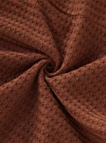 3 件套女士休闲侧开叉松紧腰可调节抽绳短裤睡衣套装 - 彩色 - 查看 4