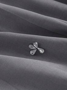 SHEIN MOD 大码女式灰色珍珠点缀优雅派对半身裙，优雅百褶灰色半身裙，饰有水晶，适合派对、闪亮场合、办公室、工作场合、晚宴、商务休闲、复古风格、学院风、亮片裙、女士职业装、灰色半身裙