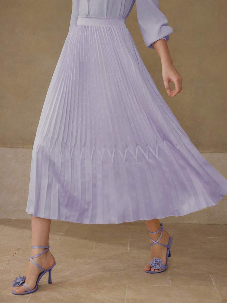 WOMEN ASYMMETRICAL PLEATED SKIRT