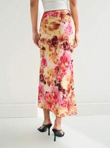 Maija Yellow,Autumn,Elegant,Brunch,Holiday 2025 Summer New Arrival Ditsy Floral Fishtail Bodycon Party Cocktail Wedding Guest Graduate Music Festival Skirt - Yellow - View 3