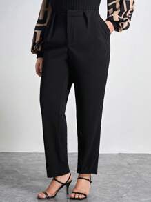 Chikora 女式加大码纯色锥形裤，女士办公室服装