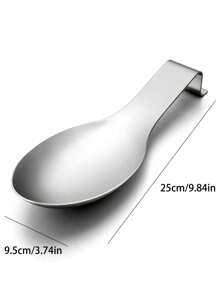 SHEIN 1pc Stainless Steel Silver Pot Lid Holder,Minimalist Silver Spoon Rest For Kitchen