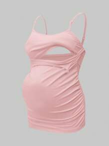SHEIN Maternity Sleeveless Nursing Camisole - Baby Pink - View 5