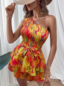 Breezaya 女士热带印花休闲无袖连体裤