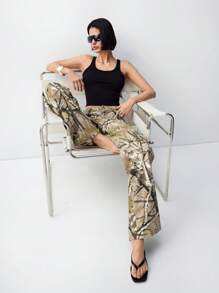 LYSMO Casual Cool Camouflage Print Straight-Leg Women's Jeans - Multicolor - View 7