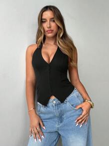 Aloruh 女士性感 U 领钩设计露背吊带上衣