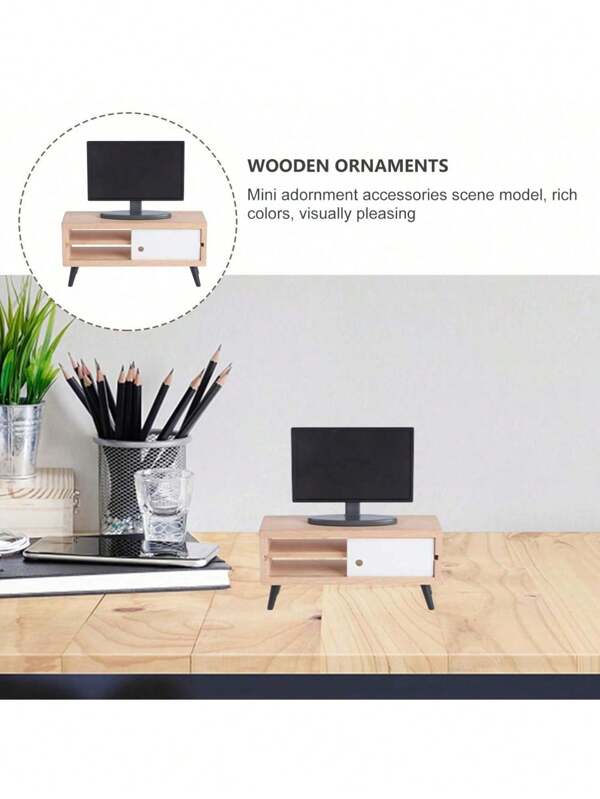 SHEIN 1 Set Dekorationsmodell Fernsehschrank Haus-Miniatur, Mini-Fernseher und TV-Ständer Dekorationsmöbel für Wohnzimmer-Wohndekoration, bestes Geschenk