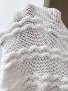SHEIN LUNE Women's Knit White Vest/Sleeveless Top, Spring/Summer - White - View 6