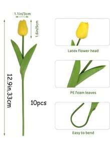 SHEIN 10pcs/Set Artificial Tulip Flowers For Kitchen, Living Room, Bedroom, Bathroom, Party, Restaurant Decoration, Valentine Day, Gift