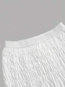 SHEIN MOD Multi-Layer Ruched Ruched Design Versatile A-Line Skirt, Minimalist Fashion For Summer, Boho,Tropical  , Elegant,Vacation ,Flowy ,Tea Party ,Coquette ,All-Match Casual Skirt - White - View 4