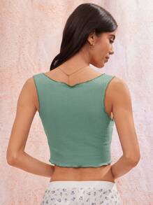 WESTFADE Western Summer Soft Novelty Rib Knit Casual Tank Top Spring Break Beach Vacation - Green - View 5