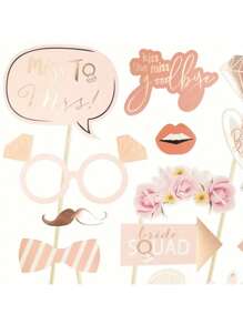 SHEIN 25pcs, Fun And Creative Bride-To-Be Photo Booth Props For Weddings, Engagements, And Bachelor Parties - Perfect For Adding A Festive Touch To Your Celebration!