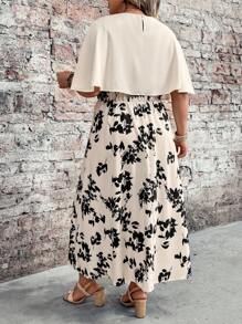 EMERY ROSE Plus Size Women Floral Print Casual Vacation Elegant Dress