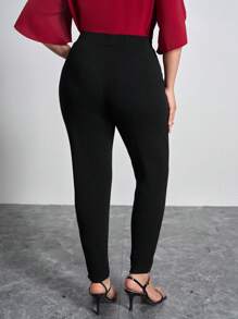 Chikora Pantaloni cu talie înaltă și tiv crăpat, ținute de birou pentru femei