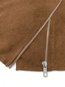 SHEIN LUNE 大码女式休闲百搭街头时尚摩托车风格夹克