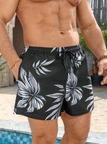 Surfspeed Men's Casual Beach Shorts, Simple & Stylish For Everyday Wear Men Swim Trunks - Black - View 8