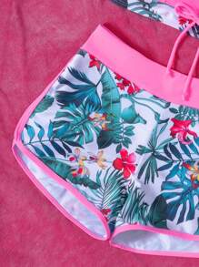 SHEIN Swim Women's Random Print Bikini Swimsuits, Beach & Summer Outfits - Pink - View 5