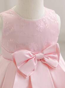 SHEIN Glamorique Kids Đầm cưới hoa văn sang trọng thiết kế riêng cho bé gái, đầm voan xếp lớp trang trí ren, kiểu công chúa thanh lịch cho tiệc tùng, đám cưới, lễ kỷ niệm, đầm sinh nhật màu hồng cho bé gái, đầm dự tiệc cho bé gái, đầm công chúa, đầm em bé gái, đầm cưới thanh lịch cho bé gái, đầm dự tiệc cho bé gái. - Hồng - Xem 7